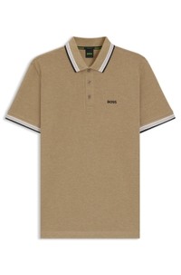 Paddy polo shirt in cotton piqué with logo undercollar
