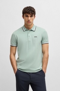 Paddy polo shirt in cotton piqué with logo undercollar