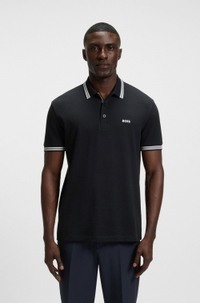 Paddy polo shirt in cotton piqué with logo undercollar