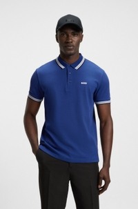 Paddy polo shirt in cotton piqué with logo undercollar
