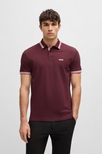 Paddy polo shirt in cotton piqué with logo undercollar