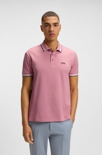 Paddy polo shirt in cotton piqué with logo undercollar