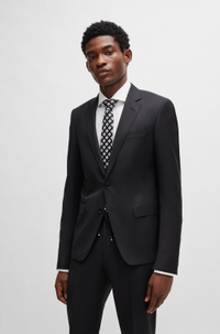 Slim-fit suit jacket in virgin-wool serge