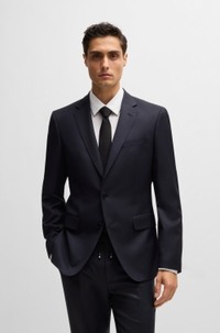 Slim-fit suit jacket in virgin-wool serge