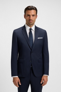 Slim-fit suit jacket in virgin-wool serge