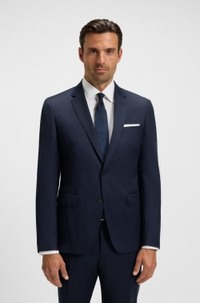 Slim-fit suit jacket in virgin-wool serge