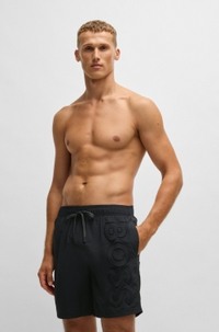 Swim shorts with 3D embroidered logo