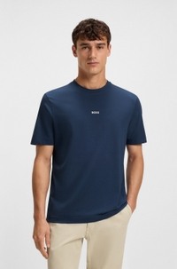 Relaxed-fit T-shirt in stretch cotton with logo print