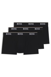 Three-pack of stretch-cotton trunks with logo waistbands