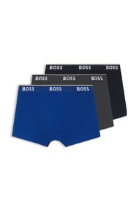 Three-pack of stretch-cotton trunks with logo waistbands