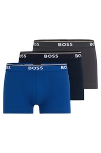 Three-pack of stretch-cotton trunks with logo waistbands
