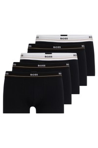 Five-pack of stretch-cotton trunks with logo waistbands