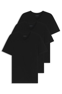 Three-pack of V-neck T-shirts in cotton jersey