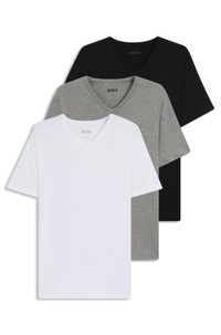 Three-pack of V-neck T-shirts in cotton jersey