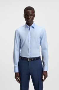Slim-fit shirt in easy-iron cotton poplin