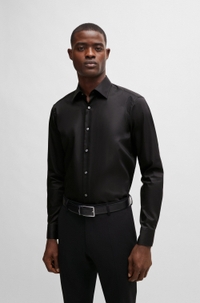 Regular-fit shirt in easy-iron cotton poplin