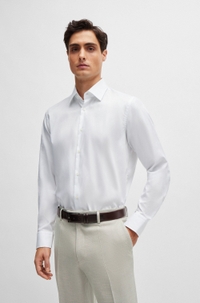 Regular-fit shirt in easy-iron cotton poplin