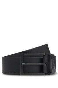 Italian-leather belt with black buckle