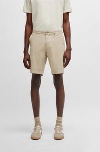 Slim-fit shorts in stretch-cotton gabardine