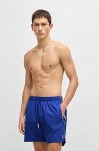 Swim shorts with signature stripe and logo