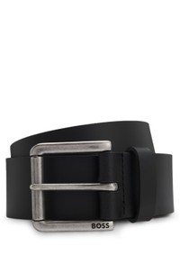 Leather belt with roller buckle