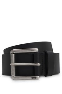 Leather belt with roller buckle