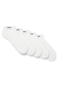 Five-pack of cotton-blend ankle socks with branding