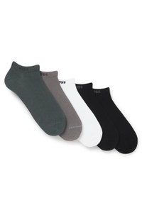 Five-pack of cotton-blend ankle socks with branding