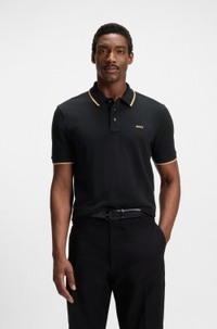 Cotton-piqué polo shirt with logo detail