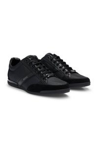 Mixed-material trainers with suede and faux leather