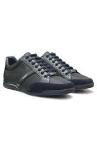 Mixed-material trainers with suede and faux leather