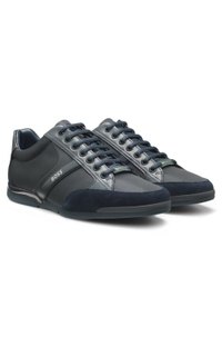 Mixed-material trainers with suede and faux leather