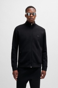 Stretch-cotton zip-up sweatshirt with logo print