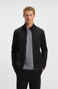 Stretch-cotton zip-up sweatshirt with logo print