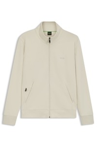 Stretch-cotton zip-up sweatshirt with logo print