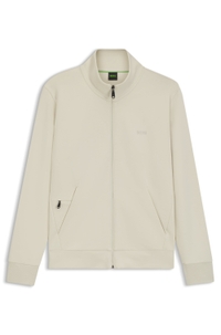 Stretch-cotton zip-up sweatshirt with logo print