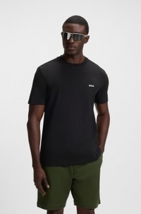 Regular-fit T-shirt in stretch cotton with contrast logo