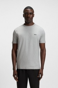 Regular-fit T-shirt in stretch cotton with contrast logo