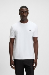 Regular-fit T-shirt in stretch cotton with contrast logo