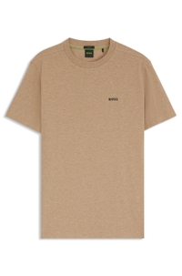 Stretch-cotton T-shirt with contrast logo