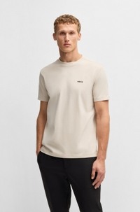 Stretch-cotton T-shirt with contrast logo