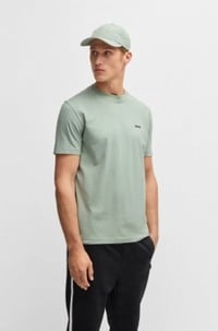 Regular-fit T-shirt in stretch cotton with contrast logo