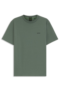 Stretch-cotton T-shirt with contrast logo