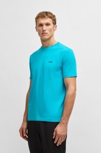 Regular-fit T-shirt in stretch cotton with contrast logo