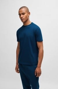Stretch-cotton T-shirt with contrast logo