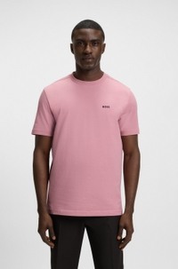 Regular-fit T-shirt in stretch cotton with contrast logo