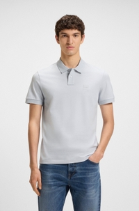Slim-fit stretch-cotton polo shirt with logo patch