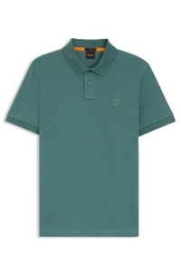 Slim-fit stretch-cotton polo shirt with logo patch