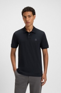 Slim-fit stretch-cotton polo shirt with logo patch