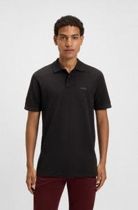 Cotton-piqué polo shirt with logo print